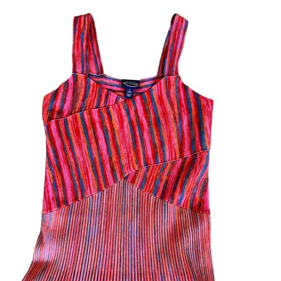 Scoop Micro Stripe Midi Dress with Banded Bodice Size Small NWOT - Picture 3 of 7